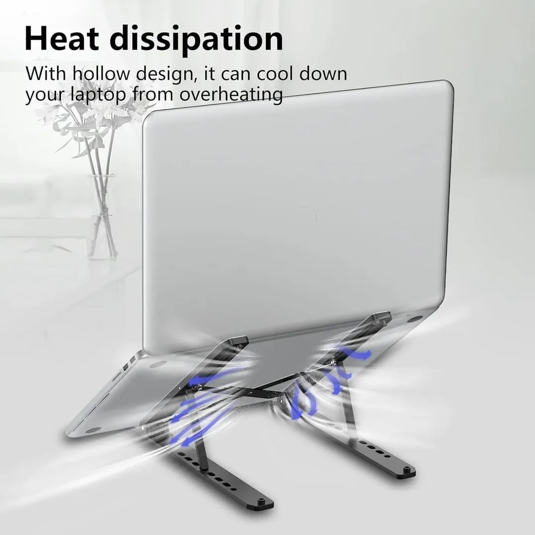Portable Foldable Laptop Stand – Adjustable Ergonomic Desktop Notebook & Tablet Holder