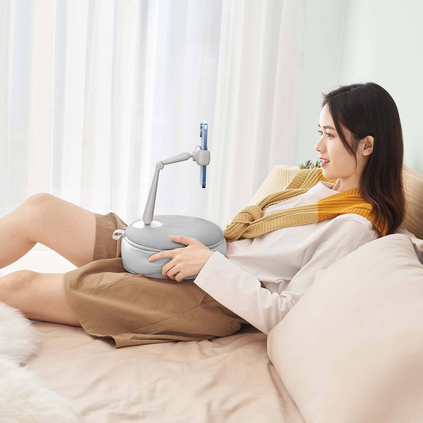 Xgear Patent Ergonomic Portable Multifunctional Adjustable Pillow Mobile Stand Hands Free Flexible Phone Holder