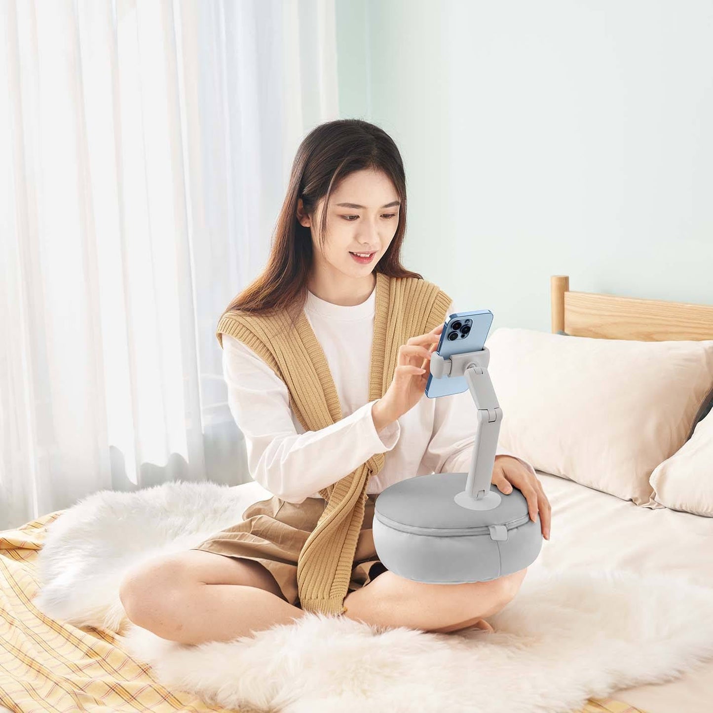 Xgear Patent Ergonomic Portable Multifunctional Adjustable Pillow Mobile Stand Hands Free Flexible Phone Holder