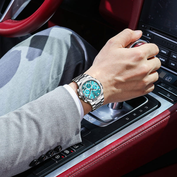 Poedagar 834 Stainless Steel Waterproof Luminous Men Quartz Watch Business Chronograph Watch for Men