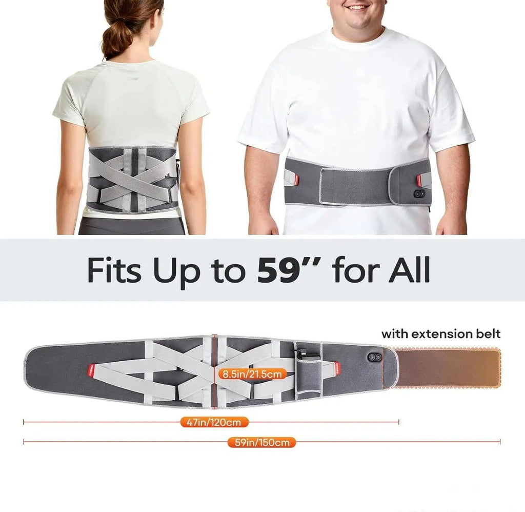 Portable Heating Pad for Back Pain Relief, Cordless Lower Back Massager Heated Back Brace Father's Day Gifts, for Dad Mom