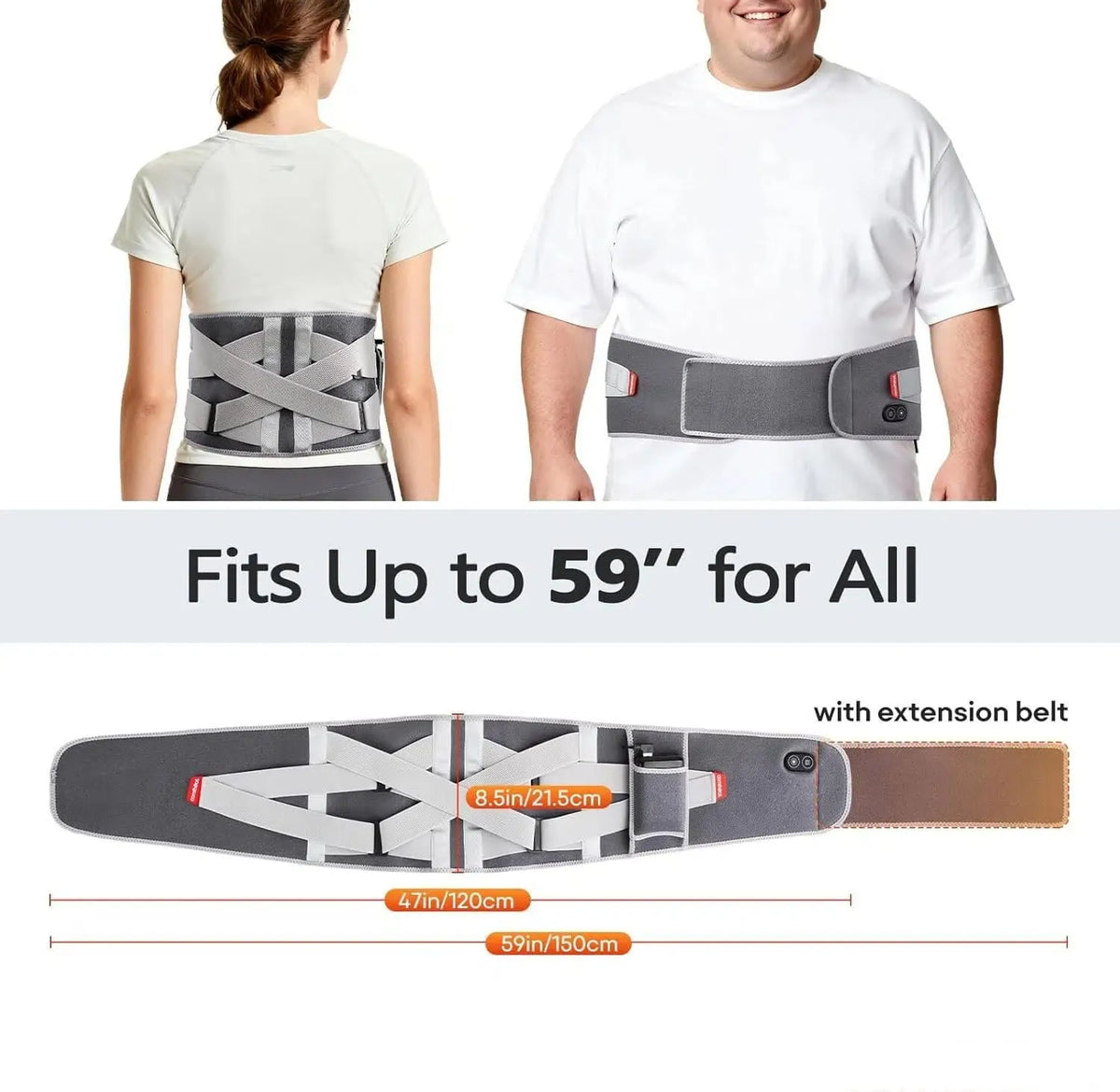 Portable Heating Pad for Back Pain Relief, Cordless Lower Back Massager Heated Back Brace Father's Day Gifts, for Dad Mom