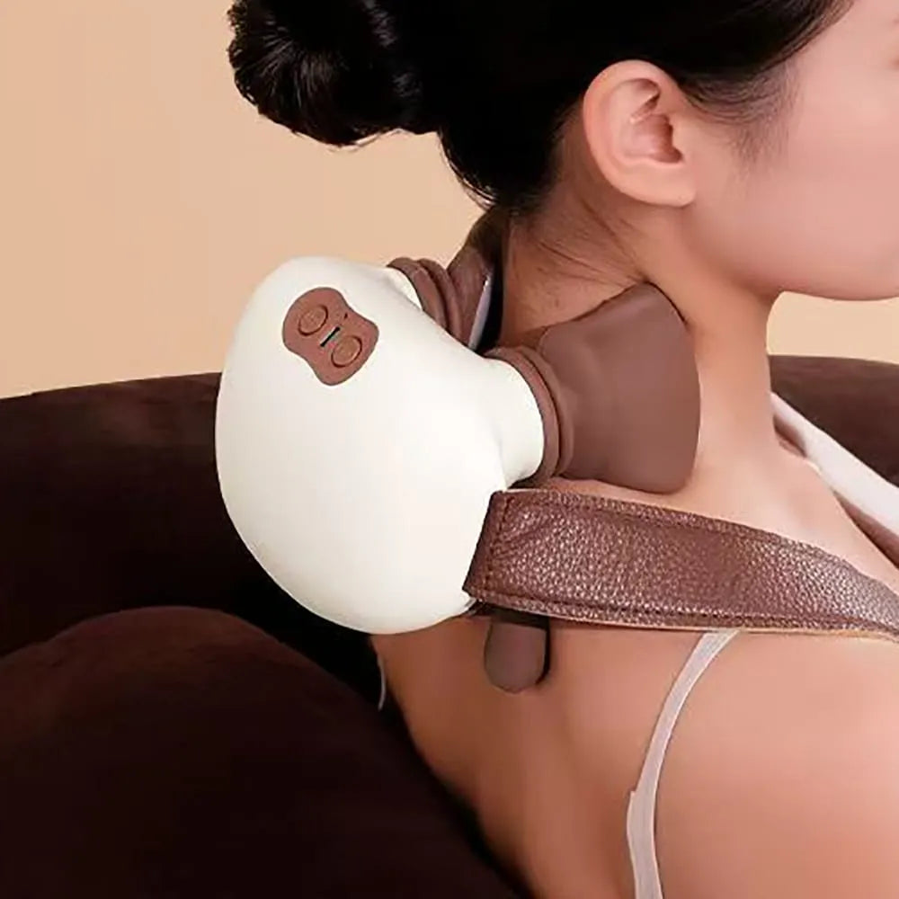 New Shiatsu Neck & Shoulder Massager with Pulse Deep Tissue Kneading Heat Timing Control