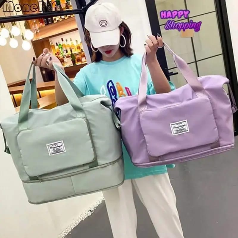 2 in 1 Folding  Travel Bag  larg capacity waterproof Duffel bag with Dry & wet separation