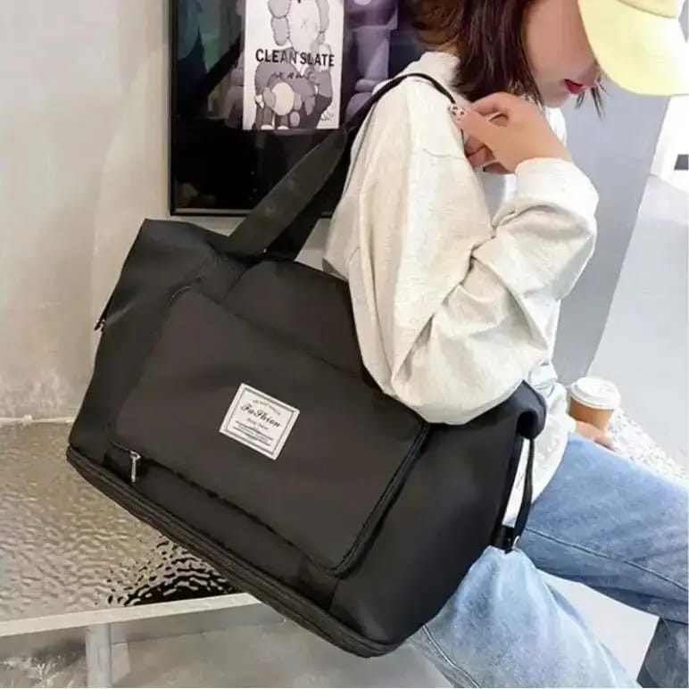 2 in 1 Folding  Travel Bag  larg capacity waterproof Duffel bag with Dry & wet separation
