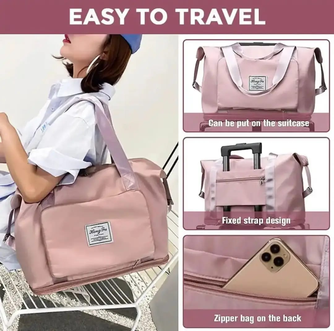 2 in 1 Folding  Travel Bag  larg capacity waterproof Duffel bag with Dry & wet separation