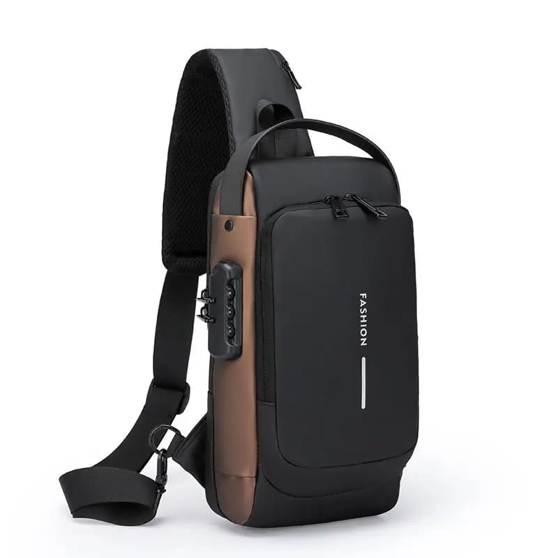Anti Theft crossbody sling bag with USB charging port water proof chest bag
