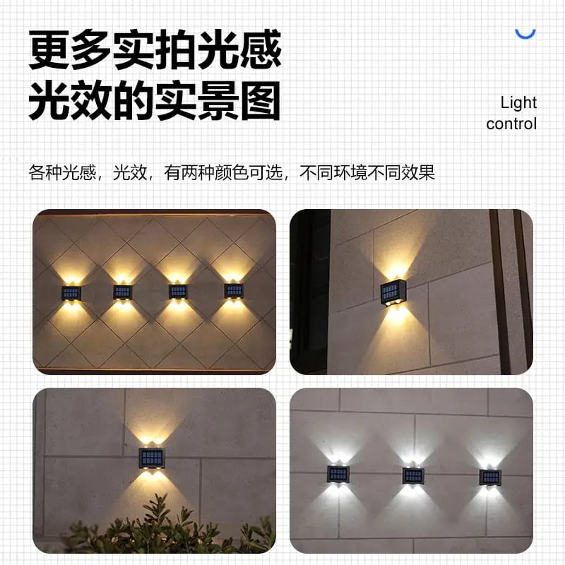 Outdoor Waterproof Solar LED Up and Down Wall Light – Automatic Sensor Garden & Porch Lamp
