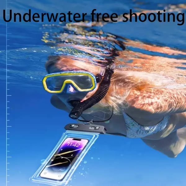 HD Transparent Waterproof Phone Case Cover with Secure Lock for Underwater Photography