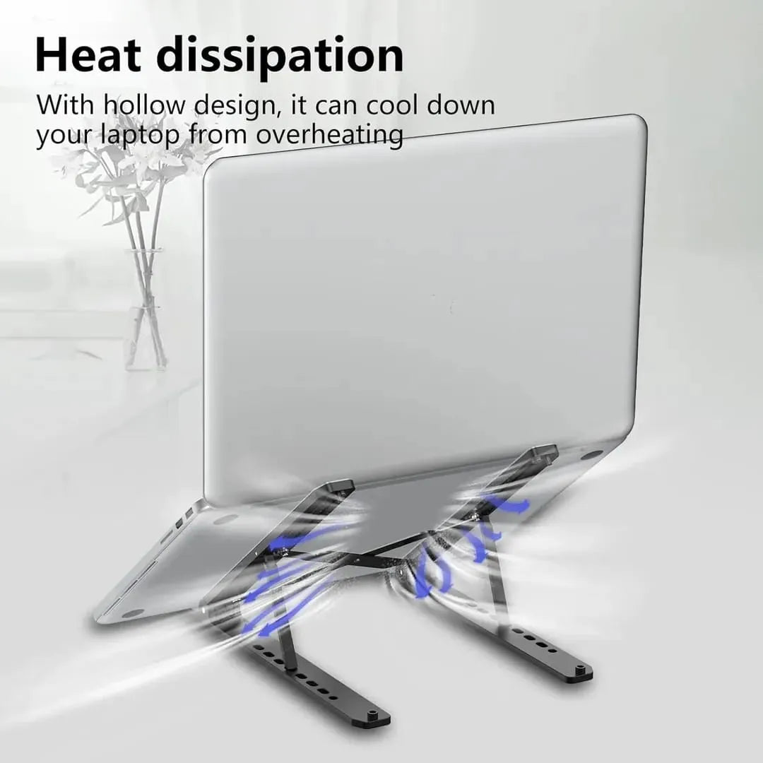 Portable Foldable Laptop Stand – Adjustable Ergonomic Desktop Notebook & Tablet Holder