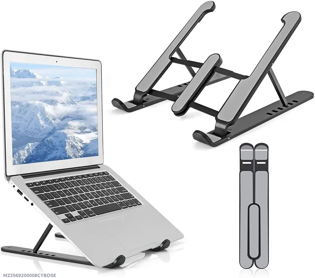 Portable Foldable Laptop Stand – Adjustable Ergonomic Desktop Notebook & Tablet Holder