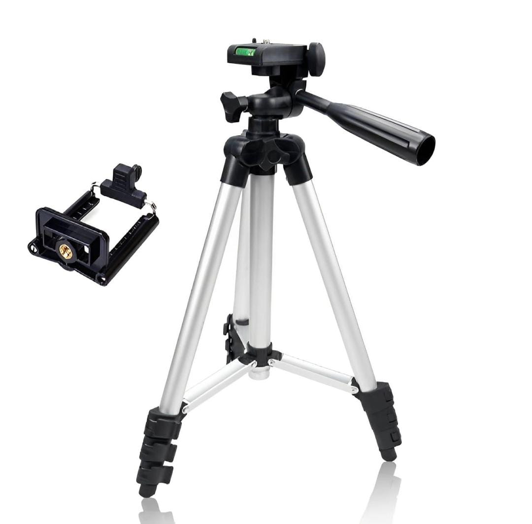 3110 Portable Lightweight Aluminum Tripod Stand for Mobile Phone & Camera with Phone Holder & Carry Bag