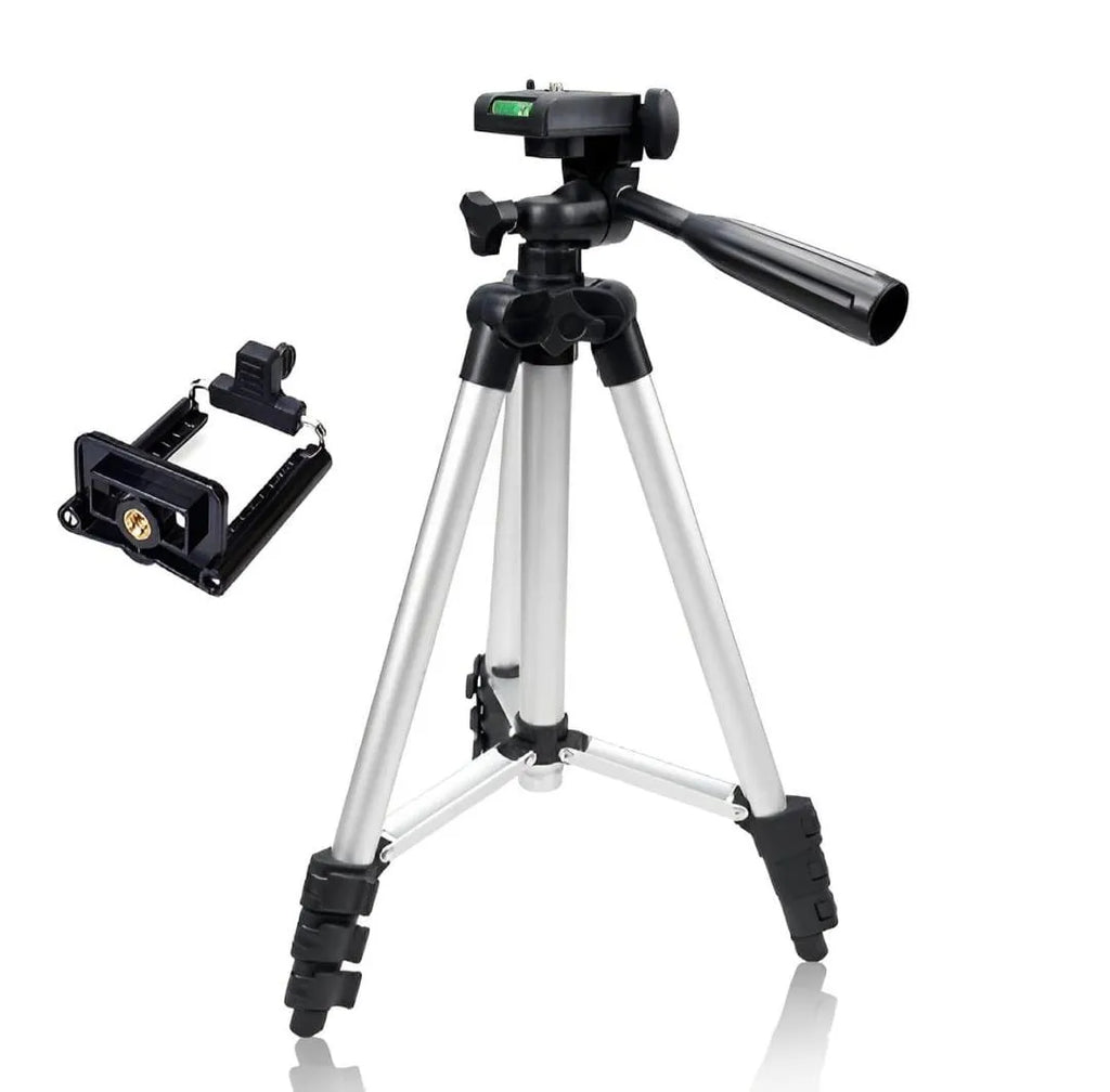 3110 Portable Lightweight Aluminum Tripod Stand for Mobile Phone & Camera with Phone Holder & Carry Bag