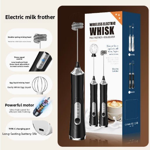 Household Handheld Egg Liquid Frother, Coffee Milk Frother, Electric Milk Mixer, Cream Whipper